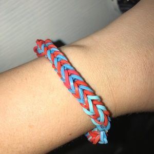 Blue & red loom bracelet